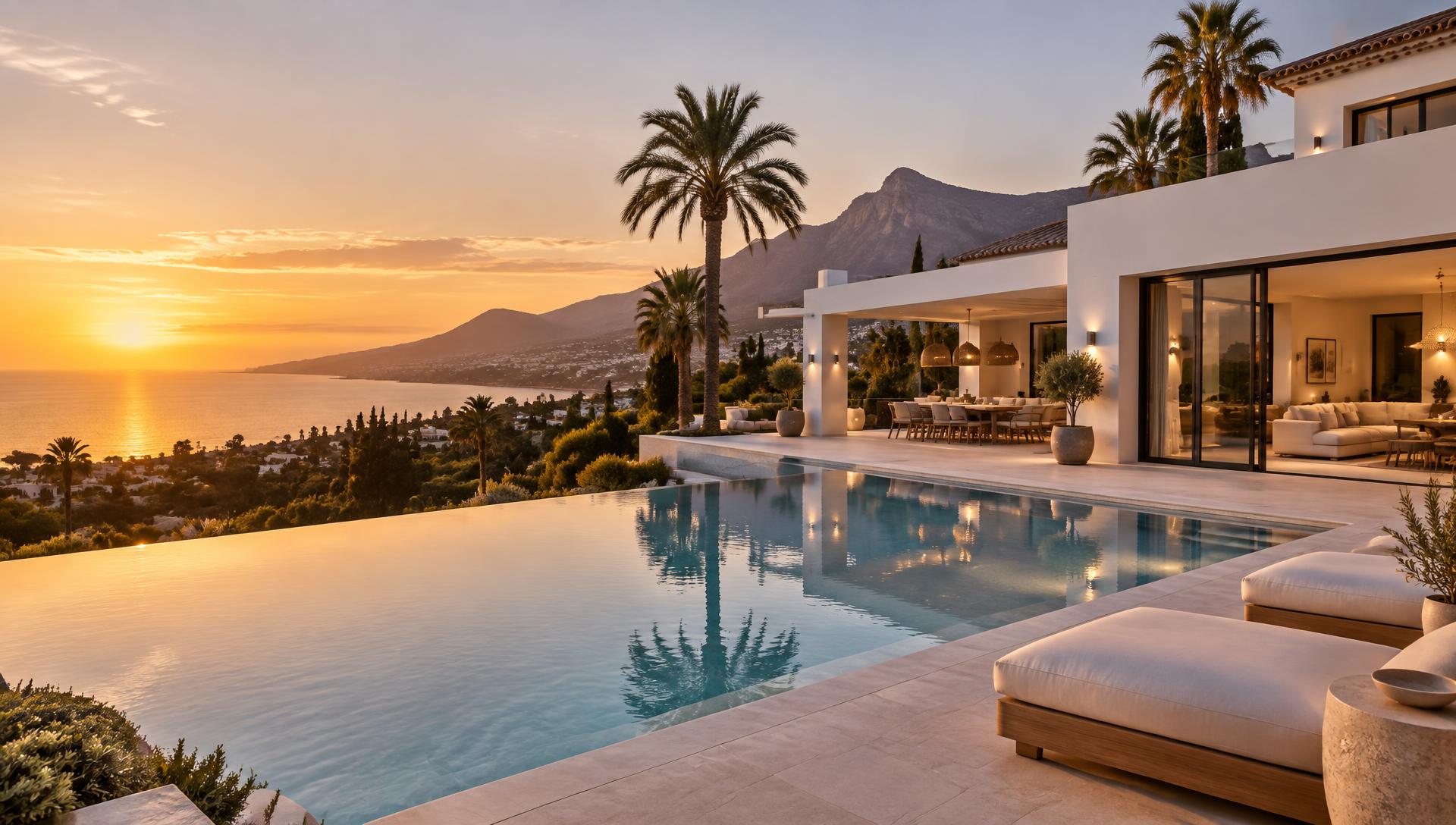 Contemporary villa with infinity pool overlooking the Mediterranean near Marbella